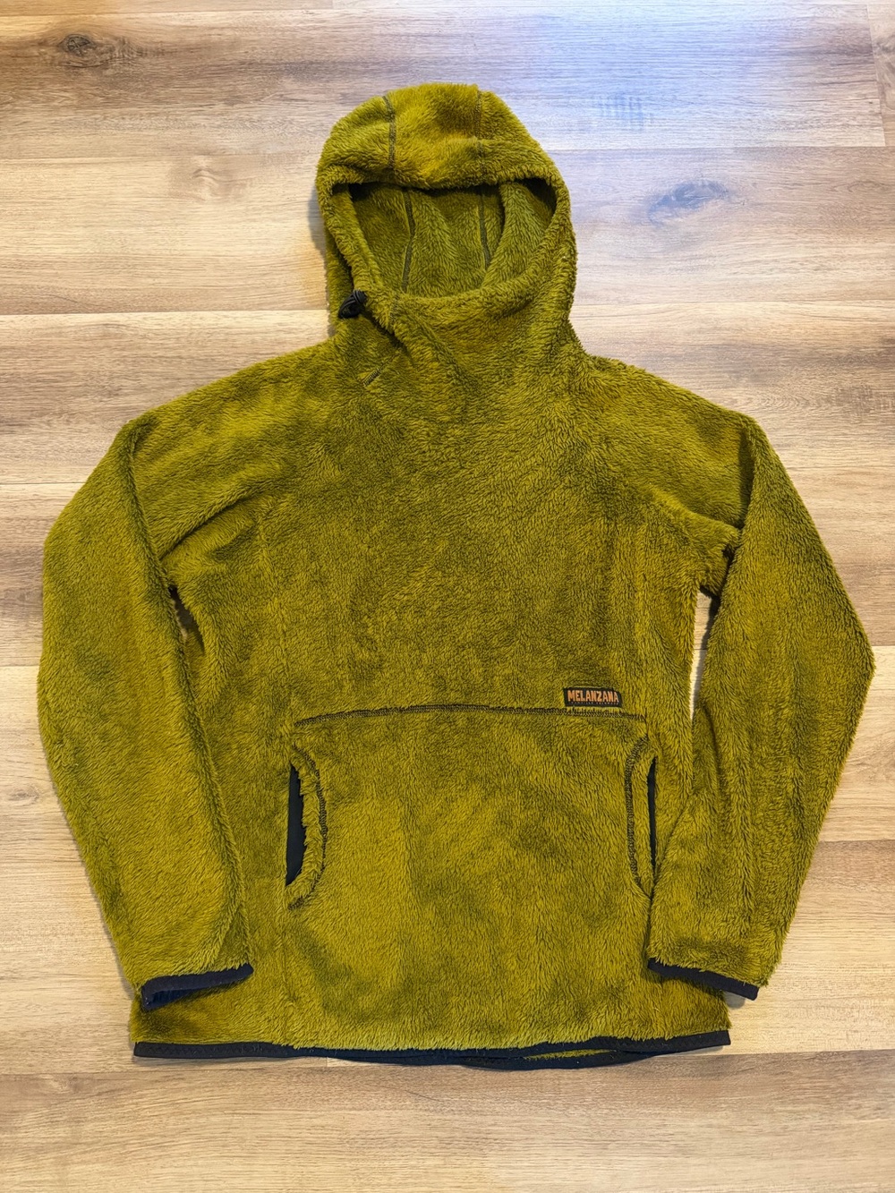 Melanzana High Loft Fleece Pullover Hoodie Men's Medium Gold/Green